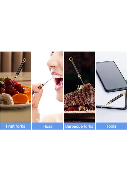 Adet Taşınabilir Titanyum Kürdan, Koruyucu Tutuculu Metal Kürdan, Mini Paslanmaz Çelik Kürdan, Siyah (Yurt Dışından) modelleri