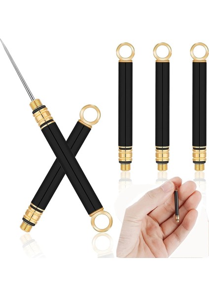 Adet Taşınabilir Titanyum Kürdan, Koruyucu Tutuculu Metal Kürdan, Mini Paslanmaz Çelik Kürdan, Siyah (Yurt Dışından) fırsatları