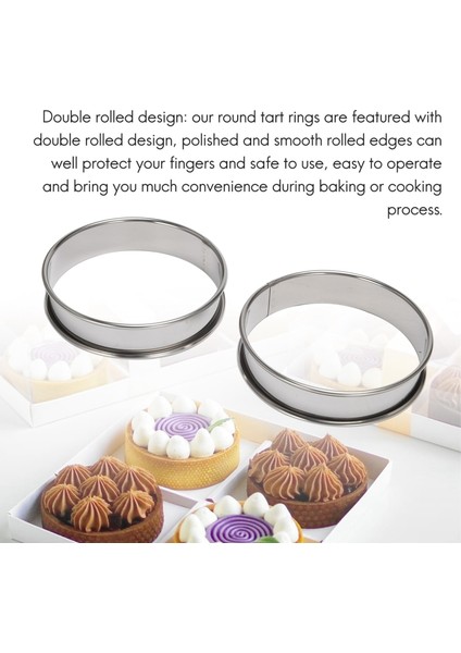 Inç Muffin Halkaları Crumpet Halkaları, 10'lu Set Paslanmaz Çelik Muffin Halkaları Kalıpları Çift Açılmış Tart Halkaları Yuvarlak Tart Halkası (Yurt Dışından) fiyatları