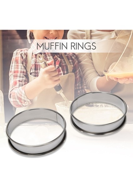 Inç Muffin Halkaları Crumpet Halkaları, 10'lu Set Paslanmaz Çelik Muffin Halkaları Kalıpları Çift Açılmış Tart Halkaları Yuvarlak Tart Halkası (Yurt Dışından) fırsatları