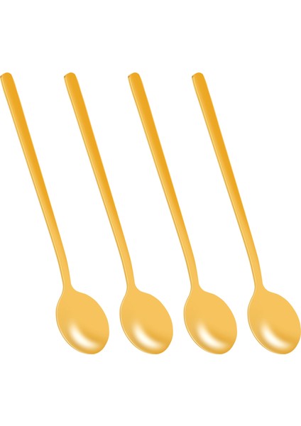 Adet/takım Yuvarlak Şekilli Kahve Kaşığı Paslanmaz Çelik Mini Çay Kaşığı Şeker Tatlı Kaşığı Dondurma Çorba Kaşığı Mutfak Aksesuarları (Altın) (Yurt Dışından)