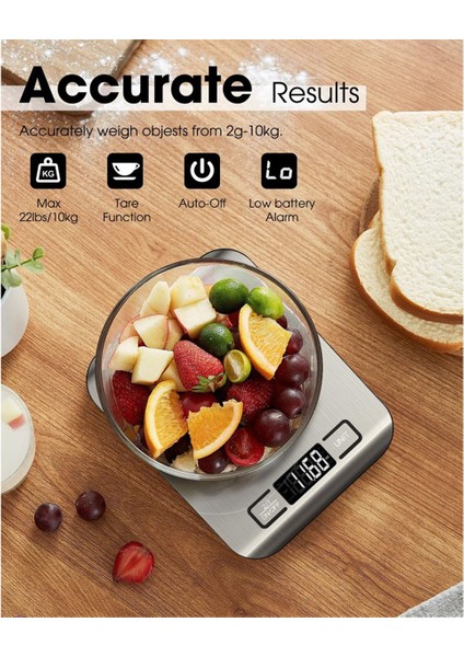 Gıda Terazileri 22 Lb Dijital Mutfak Terazisi Ağırlık Gram ve Ons Pişirme, Kahve Pişirme, LCD Ekran 10 kg 1 G (Yurt Dışından) fırsatları