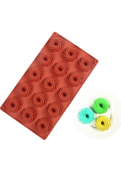 Mini Spiral Şekilli 15 Gözlü Silikon Kek Kalıpları Pişirme Tatlı Mus Kek Dekorasyon Kalıpları Kek Çikolata 2 Adet (Yurt Dışından) fırsatları