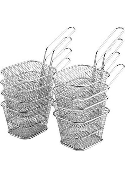 Mini Kızartma Sepetleri, Tel Örgülü Patates Kızartması Sepeti Filesi, Mutfak Için Yiyecek Sunum Sepetleri ve Patates Kızartması Tutucu (Yurt Dışından)