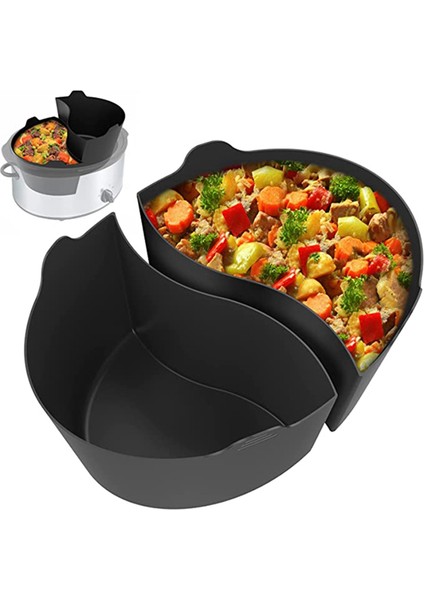 Silikon Yavaş Pişirici Bölücü, Yavaş Pişirici Aksesuarları Pişirme Astarı, Çoğu 6-8 Qt Oval Şekilli Yavaş Pişirici Için (Yurt Dışından) fiyatları