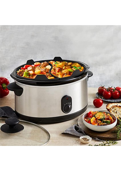 Silikon Yavaş Pişirici Bölücü, Yavaş Pişirici Aksesuarları Pişirme Astarı, Çoğu 6-8 Qt Oval Şekilli Yavaş Pişirici Için (Yurt Dışından) indirimleri