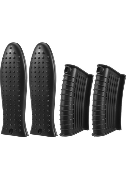 Dökme Demir Tava Sapı Kılıfı Seti Kaymaz Silikon Tencere Tutucu Mutfak Için Tavalar, Izgaralar ve Tencere Setleri Için Siyah (Yurt Dışından) modelleri