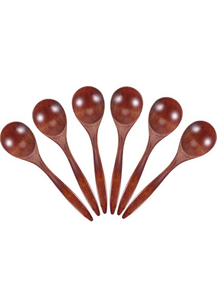 Yemek Için Ahşap Kaşıklar, 6 Parça Doğal Ahşap Yemek Kaşığı, Akşam Yemeği, Salata, Tatlı, Cips, Atıştırmalıklar, Tahıl, Meyve Için 7 Inç Çevre Dostu El Yapımı Çay Kaşığı (Yurt Dışından)