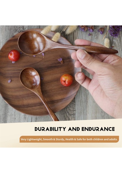 Yemek Için Ahşap Kaşıklar, 6 Parça Doğal Ahşap Yemek Kaşığı, Akşam Yemeği, Salata, Tatlı, Cips, Atıştırmalıklar, Tahıl, Meyve Için 7 Inç Çevre Dostu El Yapımı Çay Kaşığı (Yurt Dışından) indirimleri