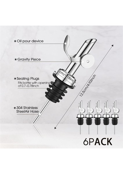 Adet Ağırlıklı Paslanmaz Çelik Likör Şişesi Dökücü Otomatik Çevirmeli Zeytinyağı Dağıtıcı Ağızlı Balsamik Alkol Dökücü (Gümüş) (Yurt Dışından) fiyatları
