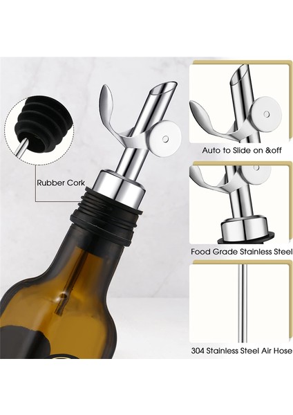 Adet Ağırlıklı Paslanmaz Çelik Likör Şişesi Dökücü Otomatik Çevirmeli Zeytinyağı Dağıtıcı Ağızlı Balsamik Alkol Dökücü (Gümüş) (Yurt Dışından) modelleri