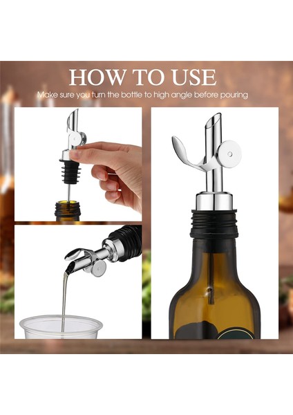 Adet Ağırlıklı Paslanmaz Çelik Likör Şişesi Dökücü Otomatik Çevirmeli Zeytinyağı Dağıtıcı Ağızlı Balsamik Alkol Dökücü (Gümüş) (Yurt Dışından) fırsatları