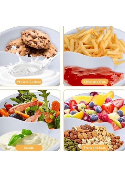 Bölmeli Tahıl Kasesi, Yoğurt, Süt, Meyve, Patates Kızartması ve Ketçap Için Yeniden Kullanılabilir Atıştırmalık ve Sos Kaseleri (Yurt Dışından) indirimleri