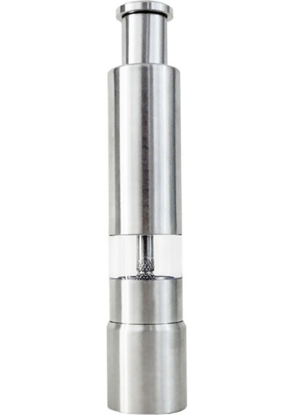 Tuz ve Karabiber Öğütücü Paslanmaz Çelik Basmalı Düğme Gümüş Yemek Baharatları Için Başparmak Basmalı Karabiber Değirmeni Taşınabilir Öğütücü (Yurt Dışından)