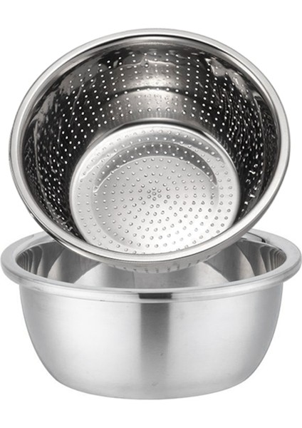 Paslanmaz Çelik Karıştırma Kapları, Salata Kaseleri, Su Filtreli Metal Kaseler, 26 cm Paslanmaz Çelik Hazne (Yurt Dışından)