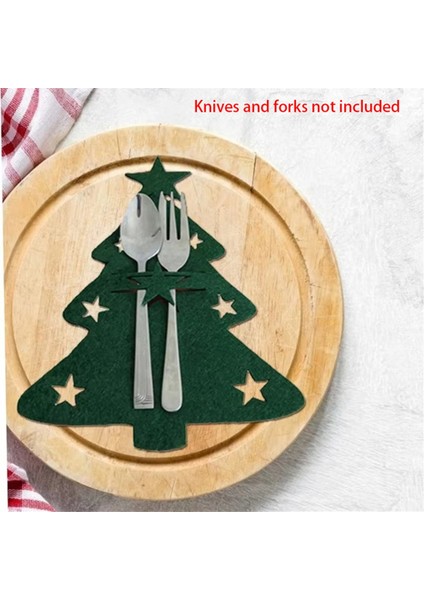 100 Adet Düzenleyici Masa Dekoru Bıçak ve Çatal Tutucu Çatal Bıçak Çantası Christmaselk Noel Ağacı Cep A (Yurt Dışından) fırsatları