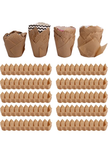 Düğünler ve Doğum Günleri Için 200 Adet Lale Kek Kalıbı, Kağıt Kek ve Muffin Pişirme Kapları (Yurt Dışından)