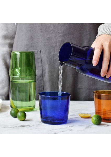 Şeffaf Şeker Renkli Cam Çay Fincanı Seti Basit Isıya Dayanıklı Içme Suyu Bardağı Çay Sürahisi Su Şişesi - Yeşil (Yurt Dışından) modelleri