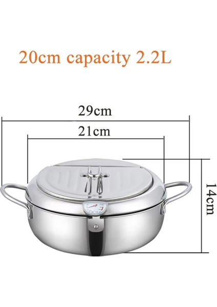 304 Paslanmaz Çelik Mutfak Tempura Kızartma Tavası, Termometre ve Kapaklı Japon Derin Kızartma Tenceresi (Yurt Dışından) indirimleri