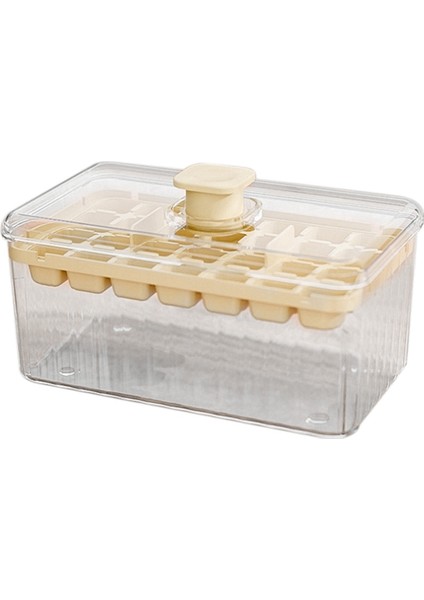 Buz Kutusu Tek Düğmeli Basmalı Kolay Çıkarmalı Yüksek Renkli Buz Kutusu Ev Gıda Sınıfı Buz Saklama Kalıbı Sarı (Yurt Dışından)