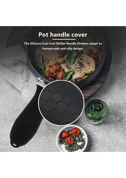 4'lü Silikon Sıcak Sap Tutucu Kapağı Dökme Demir Tava Sapı Kapağı Tencere Sapı Tutucu Kılıfı Isıya Dayanıklı - Siyah (Yurt Dışından) indirimleri