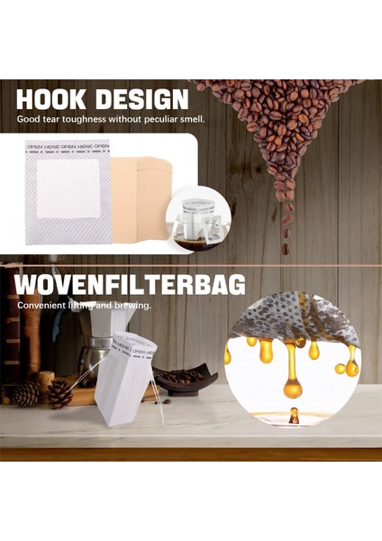 100 Set Kombine Kahve Filtre Torbası ve Kraft Kağıt Kahve Torbası, Taşınabilir Ofis Seyahat Damlama Kahve Filtreleri Araç Seti (Yurt Dışından) indirimleri