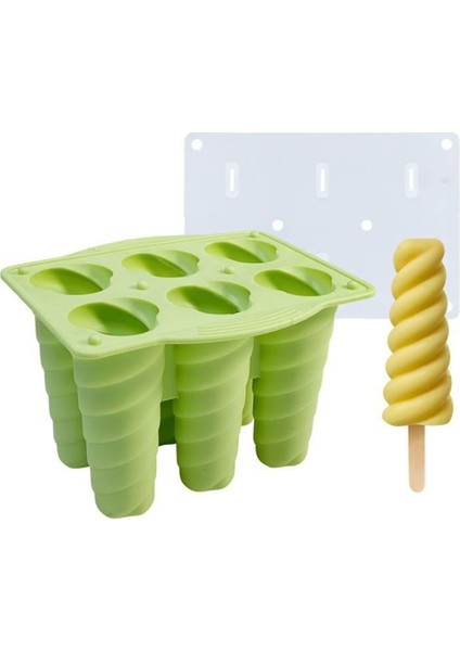 Adet Silikon Popsicle Kalıpları Ev Yapımı Dondurma Kalıpları Çocuklar Için Gıda Sınıfı Popsicle Makinesi Kolay Temizlenebilir, Yeşil (Yurt Dışından)