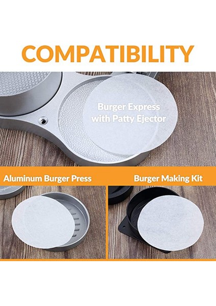 4,5 Inç Burger Presi Için 500 Adet Kağıt, Hamburger Yuvarlak Ayırıcılar, Yapışmaz Isıya Dayanıklı Öğle Yemeği Eti (Yurt Dışından) fiyatları
