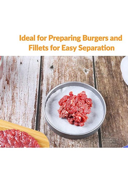 4,5 Inç Burger Presi Için 500 Adet Kağıt, Hamburger Yuvarlak Ayırıcılar, Yapışmaz Isıya Dayanıklı Öğle Yemeği Eti (Yurt Dışından) modelleri