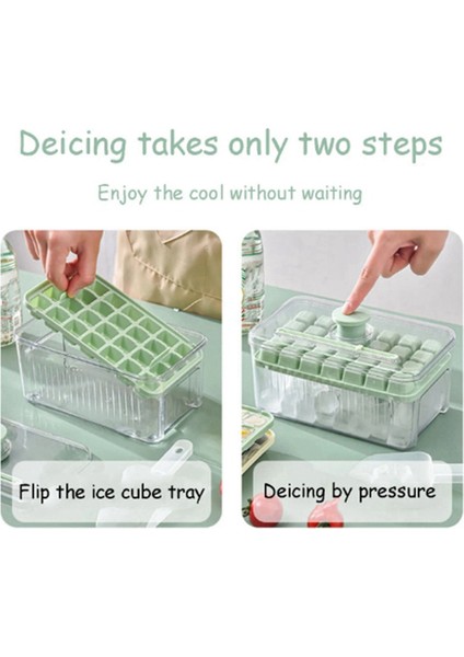 Buz Kutusu Tek Düğmeli Basmalı Kolay Çıkarmalı Yüksek Renkli Buz Kutusu Ev Gıda Sınıfı Buz Saklama Kalıbı Sarı (Yurt Dışından) indirimleri