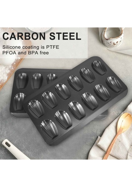 Paket Yapışmaz Madeleine Kabı, 12'li Fırın Kalıbı, Kabuklu Kek Pişirme Tepsisi, Çikolatalı Yapışmaz Fırın Tepsisi, Fırında Pişirme Için Kullanılır, Siyah (Yurt Dışından) fırsatları