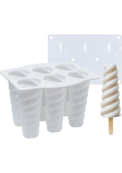 Adet Silikon Popsicle Kalıpları Ev Yapımı Dondurma Kalıpları Çocuklar Için Gıda Sınıfı Popsicle Makinesi Kolay Temizlenebilir, Beyaz (Yurt Dışından)