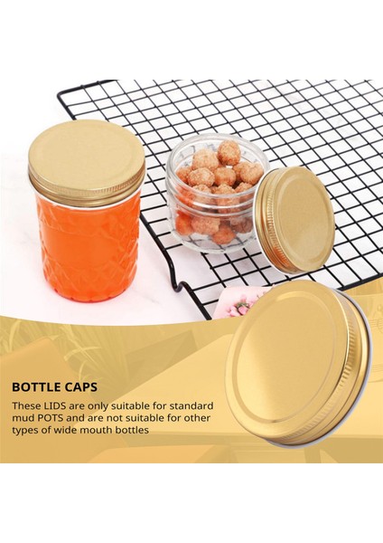 24 Paket Kavanoz Kapağı Normal Ağızlı Sızdırmaz Güvenli Saklama Katı Kapaklar (Altın) (Yurt Dışından) fiyatları