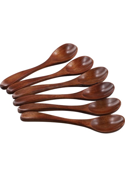 Küçük Ahşap Kaşıklar, 6 Adet 5.3 Inç Doğal Çorba Kaşıkları Bambu Ahşap Yemek Kaşığı, El Yapımı Soslar Karıştırma ve Servis Için (Yurt Dışından)