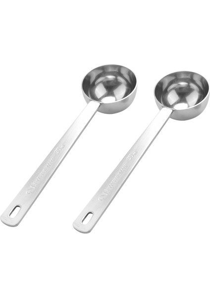 Paslanmaz Çelik Kahve Kepçesi, 2 Yemek Kaşığı Ölçü Kaşığı, 30 ml Metal Uzun Saplı Kaşık Kahve Ölçü Kaşıkları, 2'li Set (Yurt Dışından) indirimleri