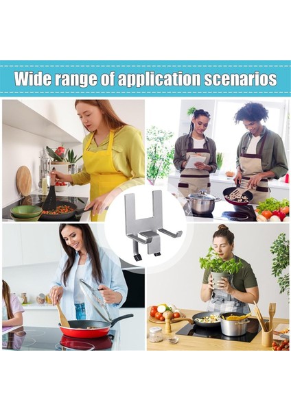 Mutfak Tencere Kapağı Standı Paslanmaz Çelik Tencere Kapağı Standı Silikon Pedli Kapak Tutucu Dik Tencere Kapağı Saklama Rafı (Yurt Dışından)