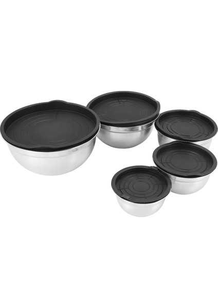 Parça Karıştırma Kabı, Hava Geçirmez Kapaklı Paslanmaz Çelik Istife Edilebilir Salata Kasesi, Mutfak Pişirme, Fırınlama Vb. Için Servis Kasesi (Yurt Dışından)