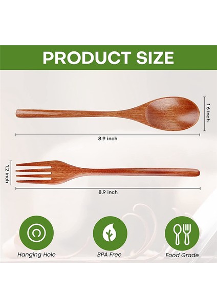 Parça Ahşap Kaşık Çatal Seti, Japon Tarzı Ahşap Mutfak Eşyası Seti, El Yapımı Mutfak Kaşığı, Yeniden Kullanılabilir Seyahat Çatal Bıçak Takımı (Yurt Dışından) fırsatları