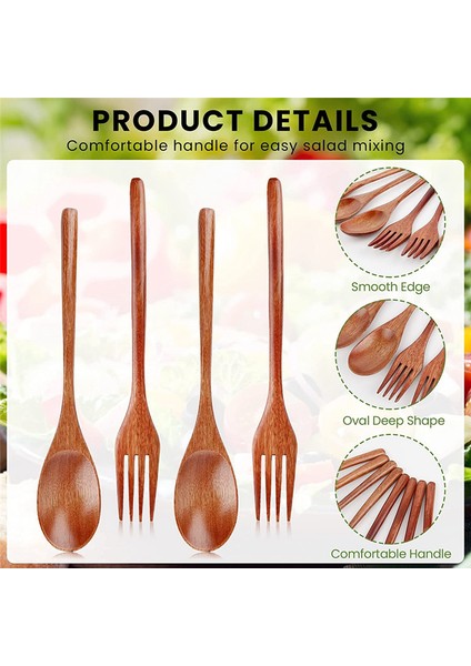 Parça Ahşap Kaşık Çatal Seti, Japon Tarzı Ahşap Mutfak Eşyası Seti, El Yapımı Mutfak Kaşığı, Yeniden Kullanılabilir Seyahat Çatal Bıçak Takımı (Yurt Dışından) indirimleri