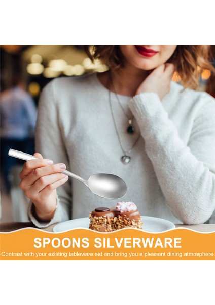 Büyük Servis Kaşığı, 4'lü Paslanmaz Çelik Büyük Servis Kaşığı Seti, Şık Büfe Ziyafet Partisi Tatil Için Ayna Kaplaması (Yurt Dışından) fırsatları