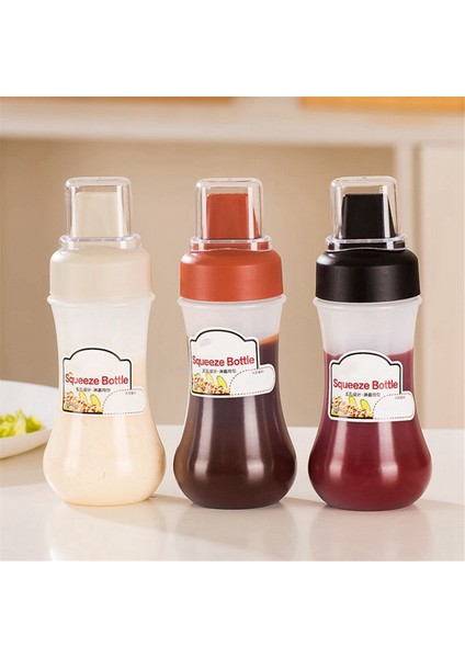 Sızdırmaz Kapaklı Siyah Ketçap Sıkma Şişesi Salata Kabı Taşınabilir Sos Saklama Kutuları (Yurt Dışından) fiyatları