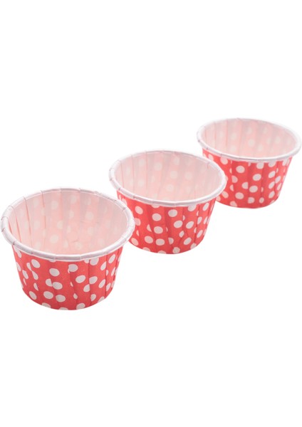 100X Kağıt Kek Kalıbı Muffin Şeker Fındık Atıştırmalık Yağ Geçirmez Tatlı Pişirme Kapları Renk: Kırmızı Nokta: 3,8 cm * 3 cm * 5 cm (Yurt Dışından)