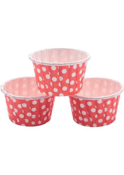 100X Kağıt Kek Kalıbı Muffin Şeker Fındık Atıştırmalık Yağ Geçirmez Tatlı Pişirme Kapları Renk: Kırmızı Nokta: 3,8 cm * 3 cm * 5 cm (Yurt Dışından) fiyatları