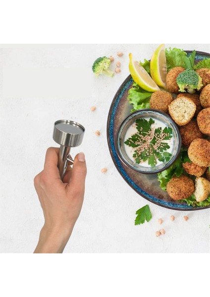 Yapışmaz Falafel Kalıbı Köfte Yapma Kaşığı, Falafel Dondurma Aleti Paslanmaz Çelik, Köfte Yapma Kayar Kalıbı (Yurt Dışından) indirimleri