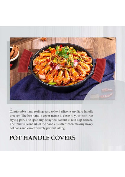 Kalınlaştırılmış Silikon Tava Sapı Kılıfı Yalıtım Kılıfı Tava Kulak Klipsi Dökme Demir Tava Kızartma Tavası Wok Sapı Tutucu, Kırmızı, 2 Adet (Yurt Dışından) fiyatları