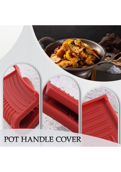 Kalınlaştırılmış Silikon Tava Sapı Kılıfı Yalıtım Kılıfı Tava Kulak Klipsi Dökme Demir Tava Kızartma Tavası Wok Sapı Tutucu, Kırmızı, 2 Adet (Yurt Dışından) indirimleri