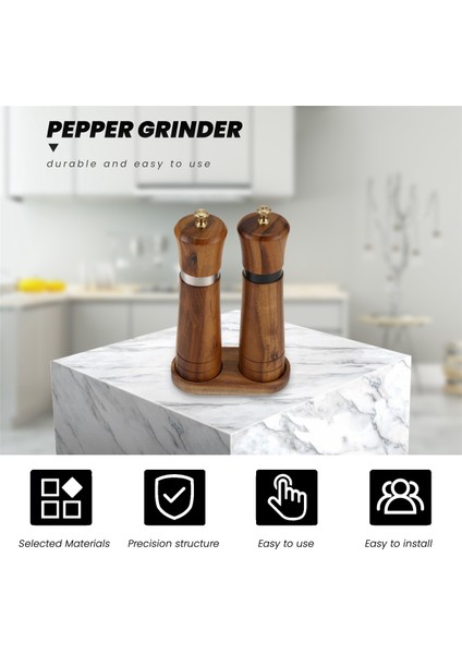 Tuz ve Karabiber Öğütücü Seti, Ahşap Tuz ve Karabiber Değirmeni Çalkalayıcı Kolay Ayarlanabilir Seramik Kalınlık Büyük Yeniden Doldurulabilir (Yurt Dışından) indirimleri