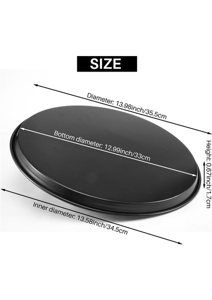 13 Inç Yapışmaz Pizza Tepsisi, Karbon Çelik Yuvarlak Derin Tabak Pizza Tepsisi Kalıbı Ev ve Restoran Için Pişirme Aracı (Yurt Dışından)
