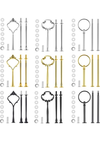 Set Pasta Standı Donanım Kiti Katmanlı Tepsi Donanım Parçaları Pasta Standı Için, 3 Katmanlı Pasta Standı Bağlantı Parçaları Donanım Tutucu (Yurt Dışından)