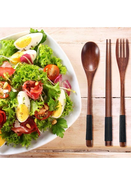 2'li Ahşap Yemek Takımı Sofra Takımı Çatal Bıçak Takımı Seyahat Gereçleri Bağlanmış Halat Yeniden Kullanılabilir Yemek Takımı, Ahşap Çatal Kaşık Yemek Çubukları (Yurt Dışından) indirimleri